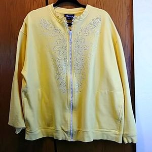 Embellished zip up sweatshirt